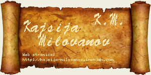 Kajsija Milovanov vizit kartica